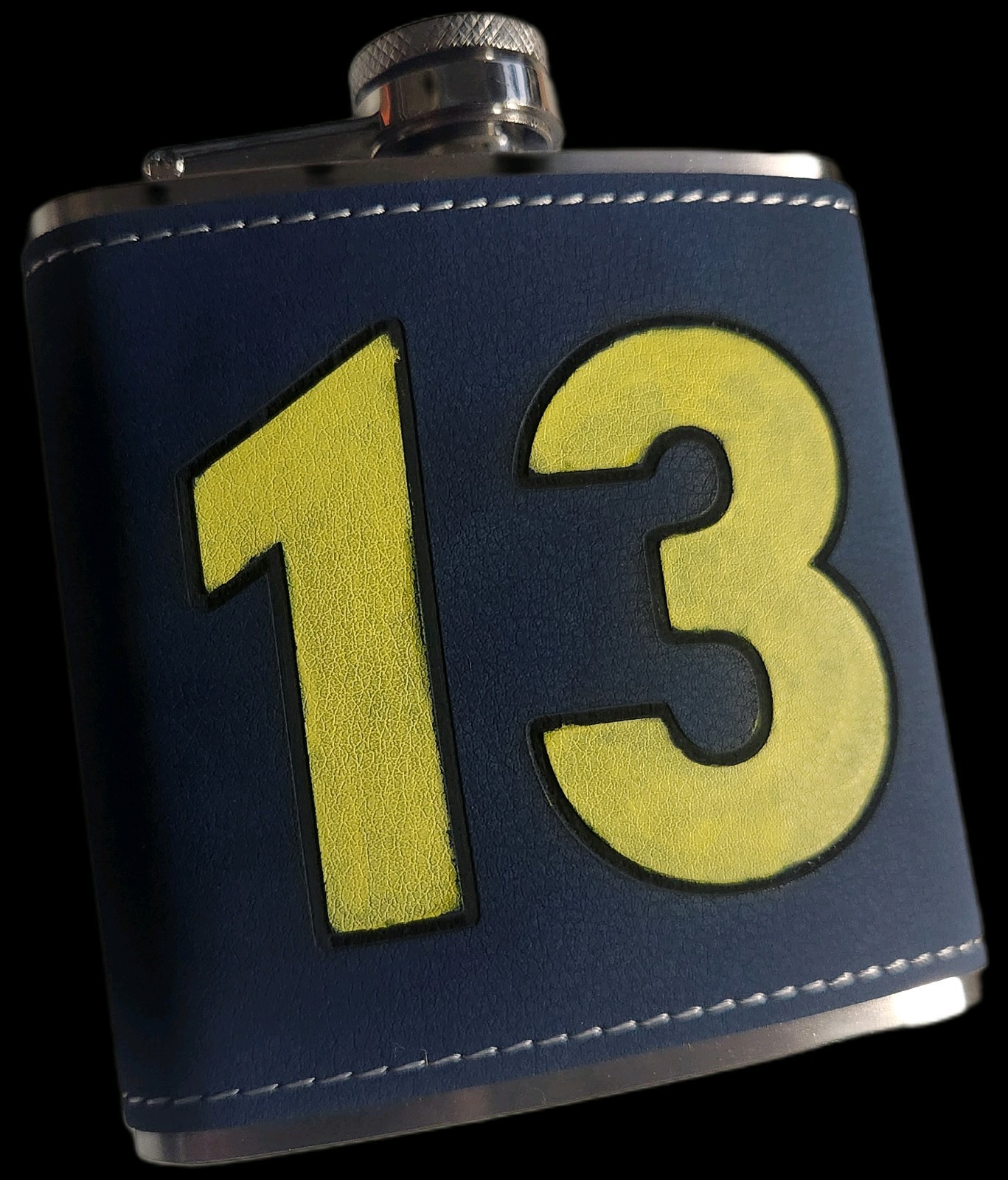 Fallout New Vegas Trusty Vault 13 Canteen. Stainless Steel Leather Wrapped Flask