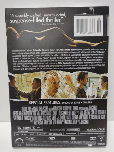 STONE (DVD, 2011) NEU VERSIEGELT De Niro Ed Norton Jovovich - Bild 2 von 2