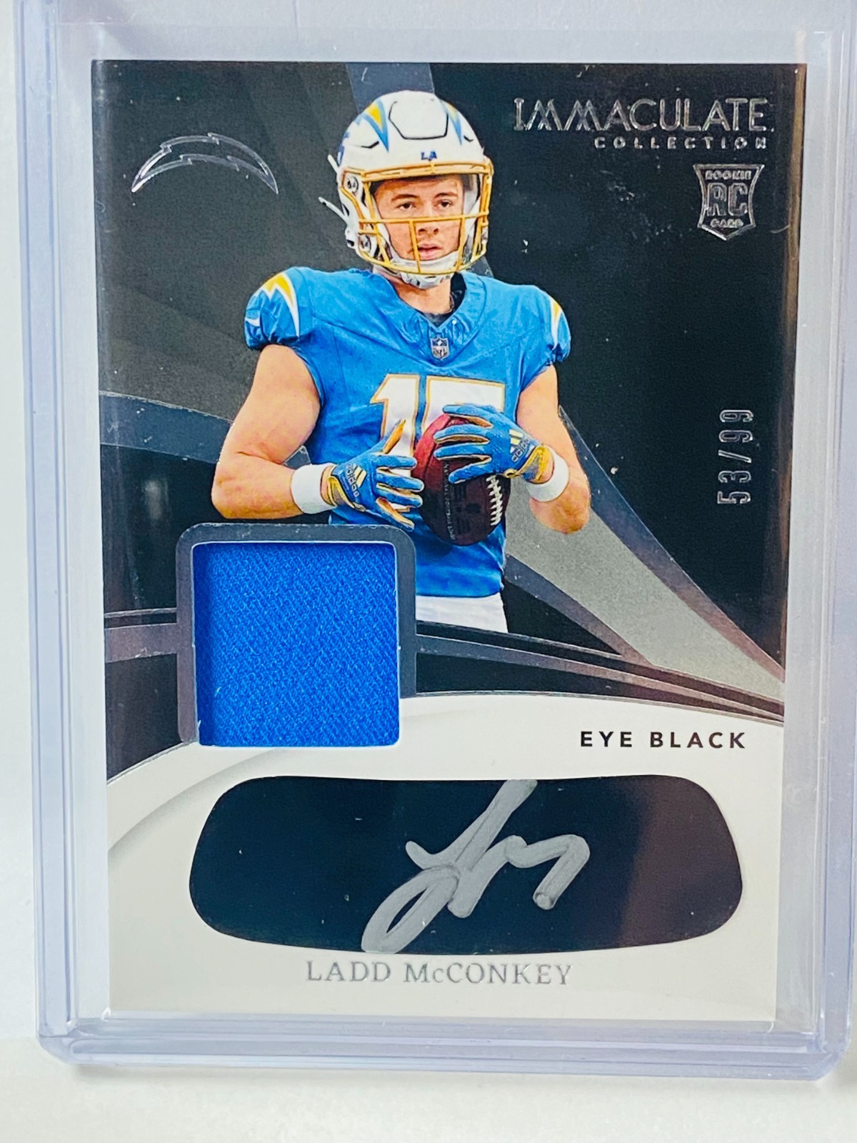 2024 Panini Immaculate Collection Ladd McConkey RPA Eye Black #53/99