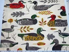 Antique Vintage Cotton Fabric 1940s 50s Ducks Mallard & More 35w 3yds