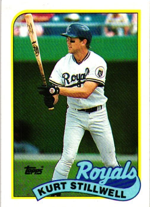 1989 Topps #596b Kurt Stillwell : Yellow overprint on name on front