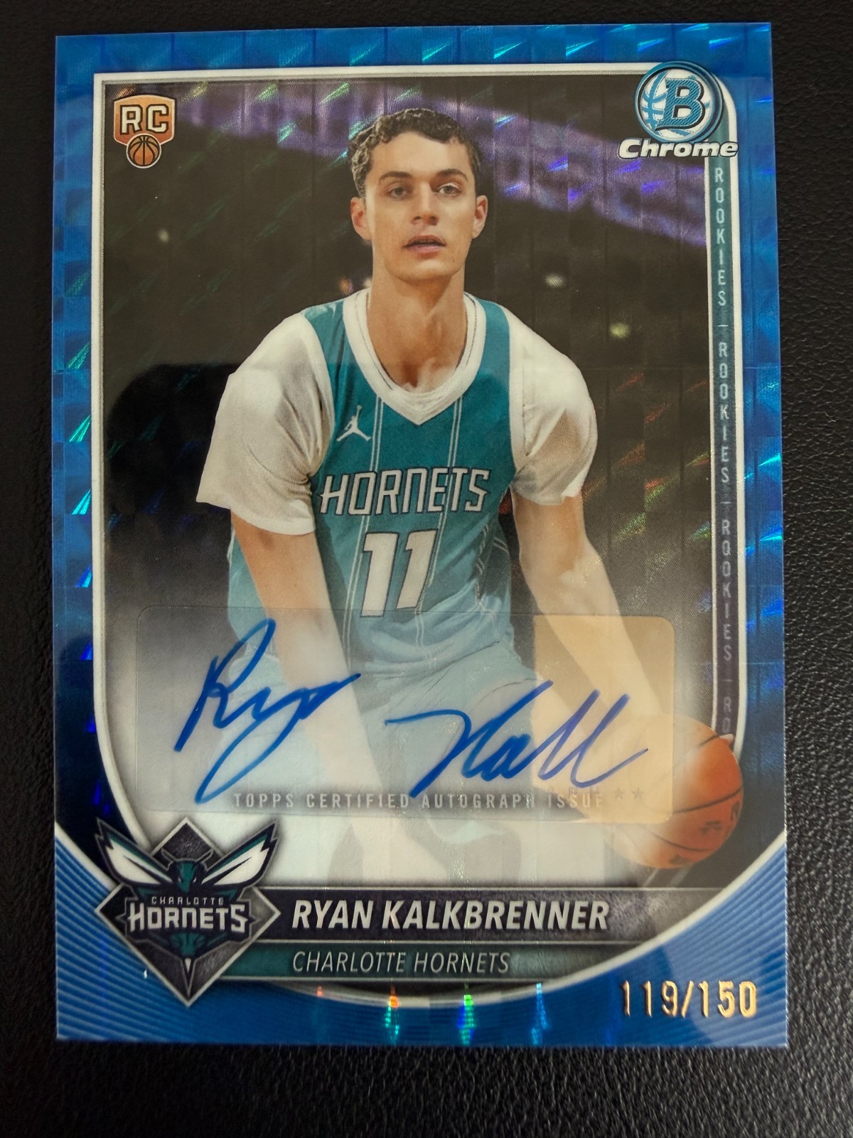 Ryan Kalkbrenner ROOKIE 2025-26 Bowman Chrome Auto Blue Geometric Refractor /150