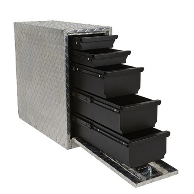 Ironton 5-Drawer Sidebed Storage Truck Box, Aluminum, 20in. 47in.W