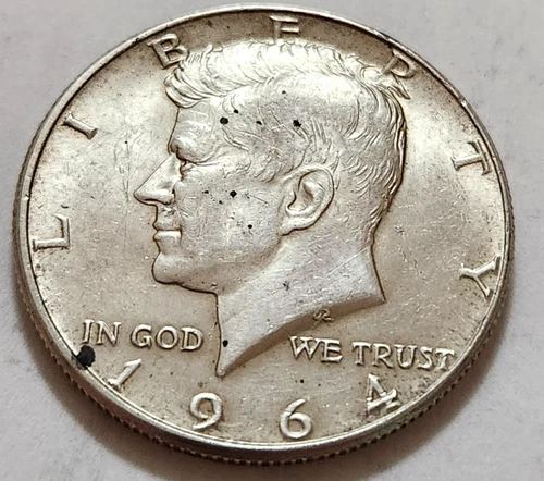 1964 Kennedy Half Dollar • 90% Silver • Circulated • As Shown • Solid        X51