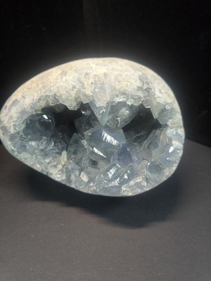 Natural Blue Celestite Geode   Large Sparkling Crystal Cave | 6.13 lb Madagascar