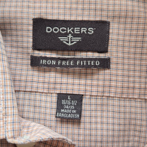 Dockers Herren Bügelfrei tailliert Langarm Button Down Orange und Blau - Bild 5 von 8