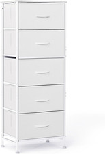 White Storage Drawer Bedroom Dresser, Tall Dresser for Closet