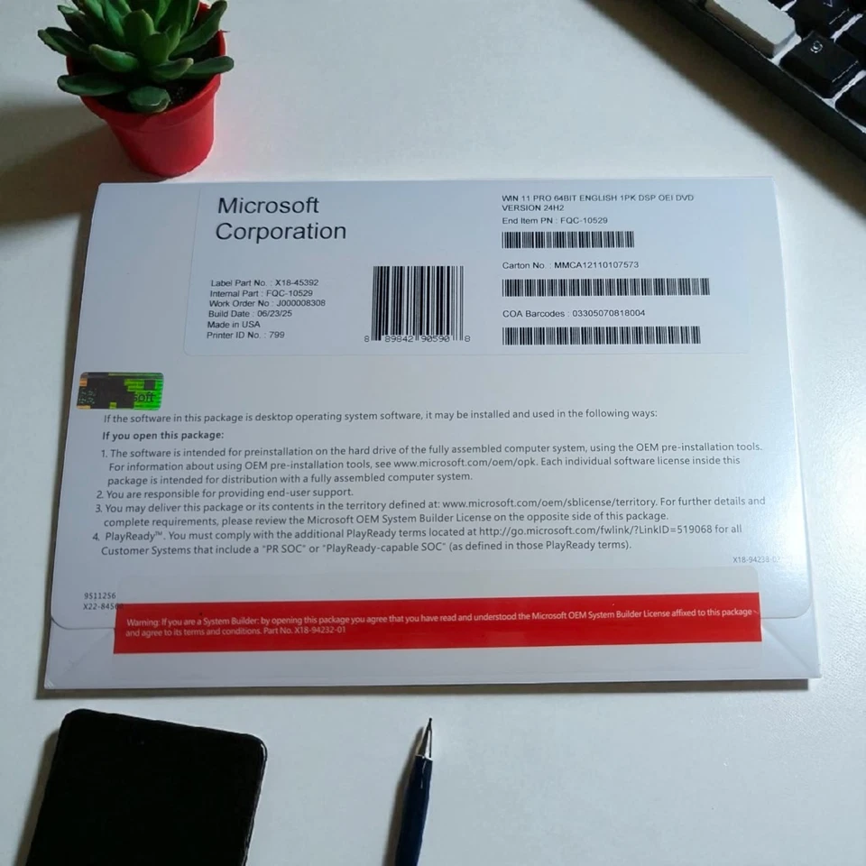 Windows 11 Pro 64-Bit DVD | Genuine Key Inside | Factory Sealed | Fast Delivery - Image 4 of 4