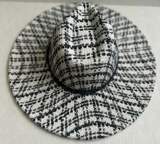 NWT 59 White Black Cowboy Fedora Hat with band Women's Western Coach Cowboy