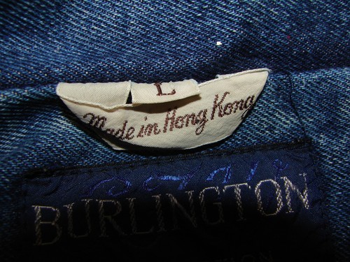 Abrigo Chaqueta de Jean Vintage Colección Burlington Rojo Forrado a Cuadros Forrado a Cuadros Grande - Imagen 5 de 5