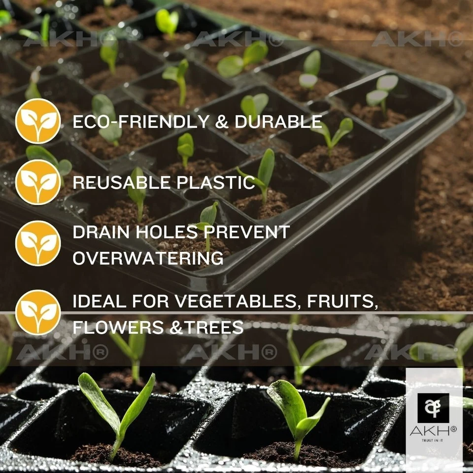 96 CELL FULL SIZE SEED TRAY INSERTS GERMINATION BEDDING PLANT SEEDLING PLUG - Image 3 of 4