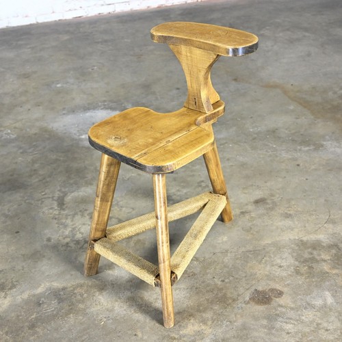 Silla deportiva o de apuestas de arce envejecido rústico base de tres patas - Imagen 8 de 21