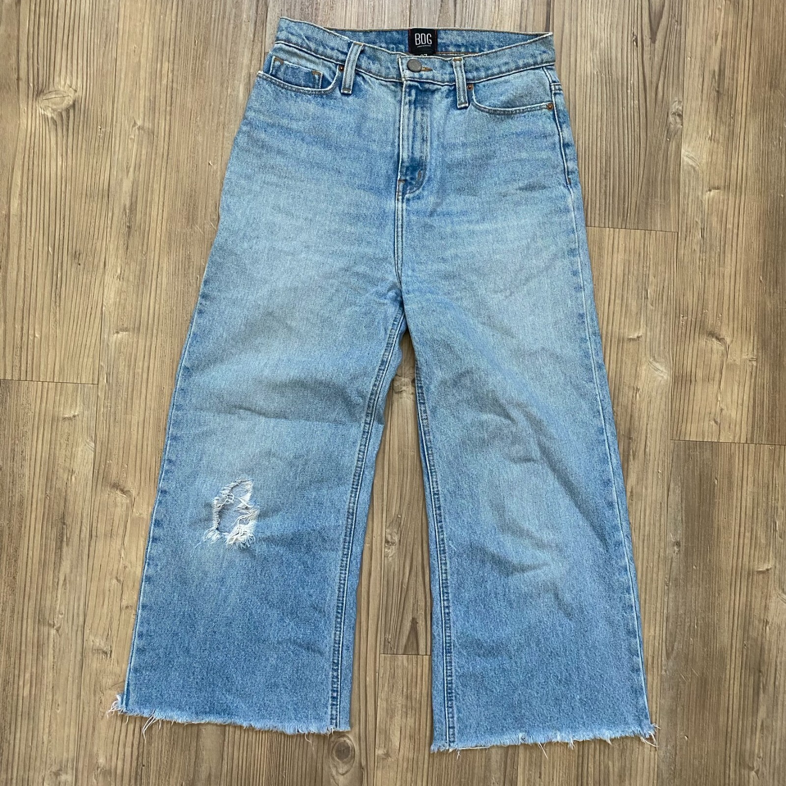 BDG Urban Outfitters High Rise Wide Leg Raw Cut Hem Women’s Jeans Cotton Size 27