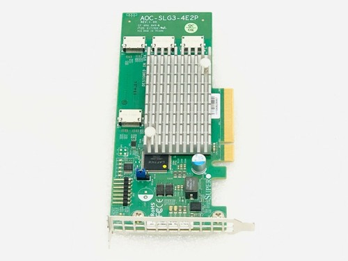 Supermicro AOC-SLG3-4E2P PCIe to SFF-8611 NVME U.2 Quad-Port Adapter +4 CABLES - Picture 3 of 5