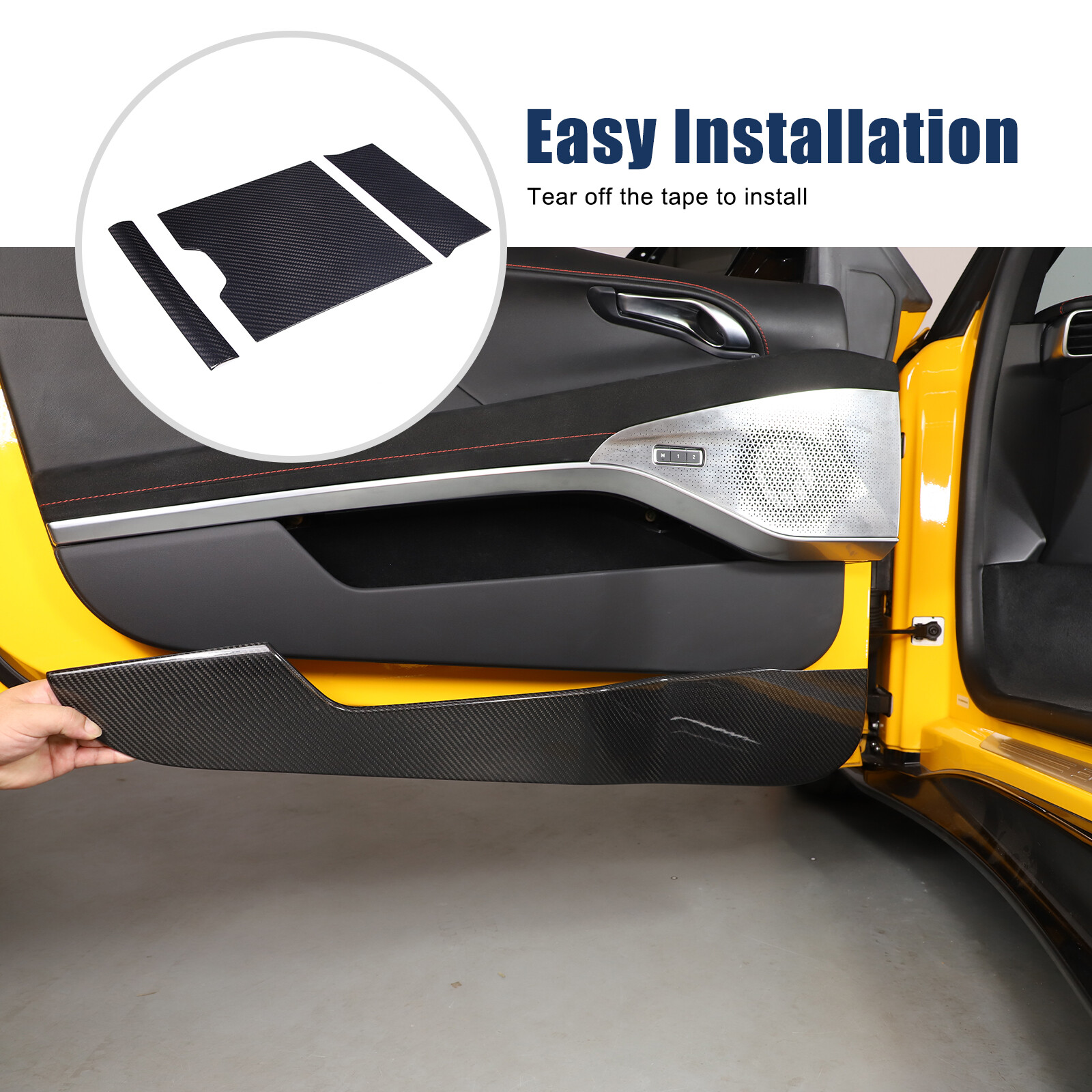 Real Carbon Fiber Door Bottom Anti-kick Panel Trim Cover For Lotus EMIRA 2021-25