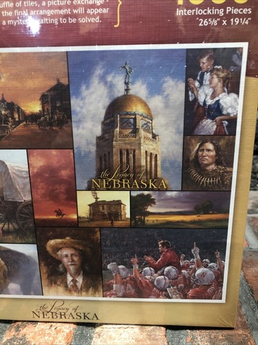1000 piece Mixed Up! Puzzle Twist 26 5/8" ×19 1/4" Nebraska Legacy's. - Picture 4 of 11