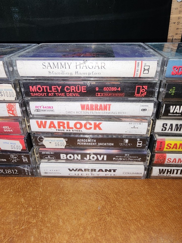 Vtg 80s Metal Rock Cassette Tapes Lot Of 28 AC/DC Guns N Roses Motley
