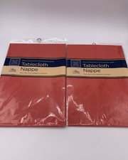 Tablecloths Oval Light Red Lightweight PEVA Set Of 2