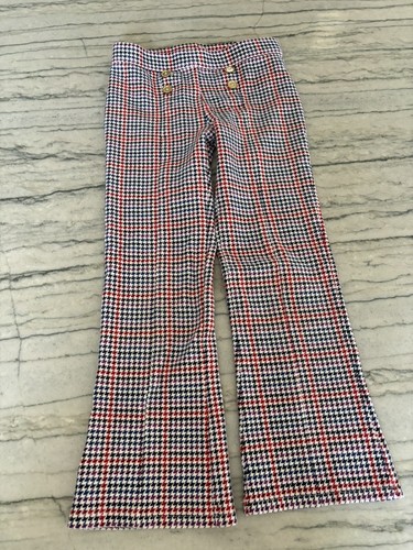 Janie and Jack Girls Houndstooth Plaid Flare Ponte Pants Size 8