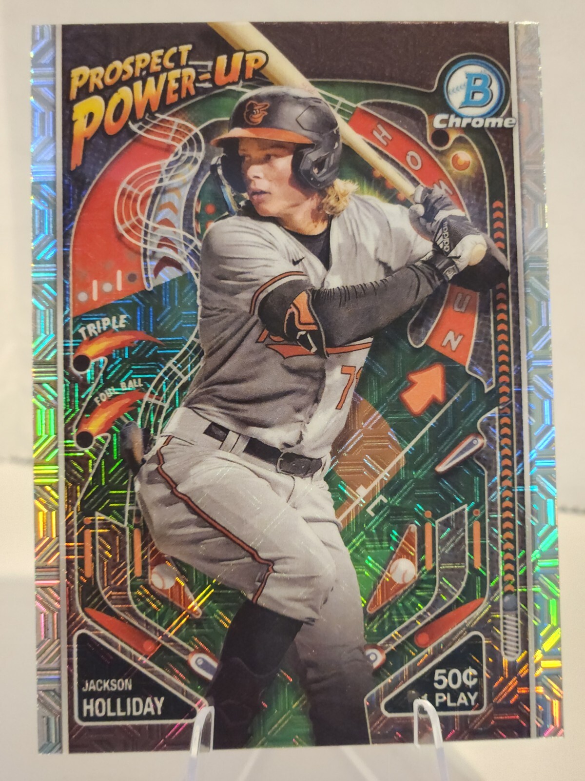 Jackson Holliday 2024 Bowman PP-5 Prospect Power-Up Mojo Refractor Orioles
