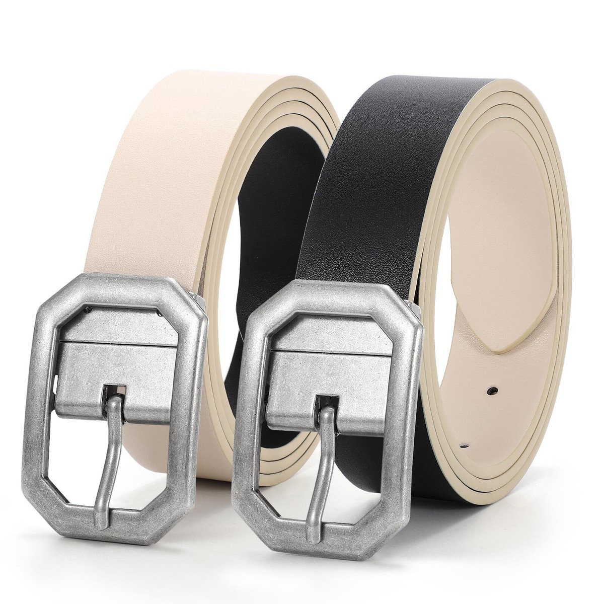 9486 Women Leather Reversible Belt, Ladies Belt For Jeans With Rotated Women main image 2