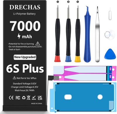 7000mAh Battery for iPhone 6S Plus New Upgraded High Capacity 0 Cycle Li