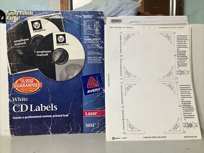 Avery Laser CD Labels Matte White 5692 (Partial Pack - 14 Sheets / 28 Labels)