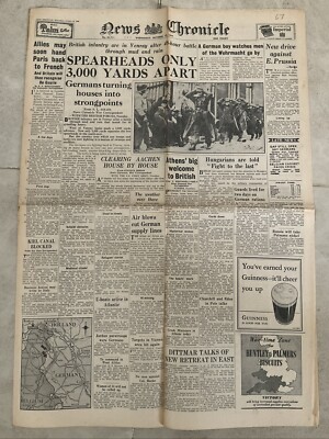 ORIGINAL NACHRICHTEN CHRONIK ZEITUNG DES ZWEITEN WELTKRIEGS 18. OKTOBER 1944 -D TAG FORTSCHRITT IN EUROPA