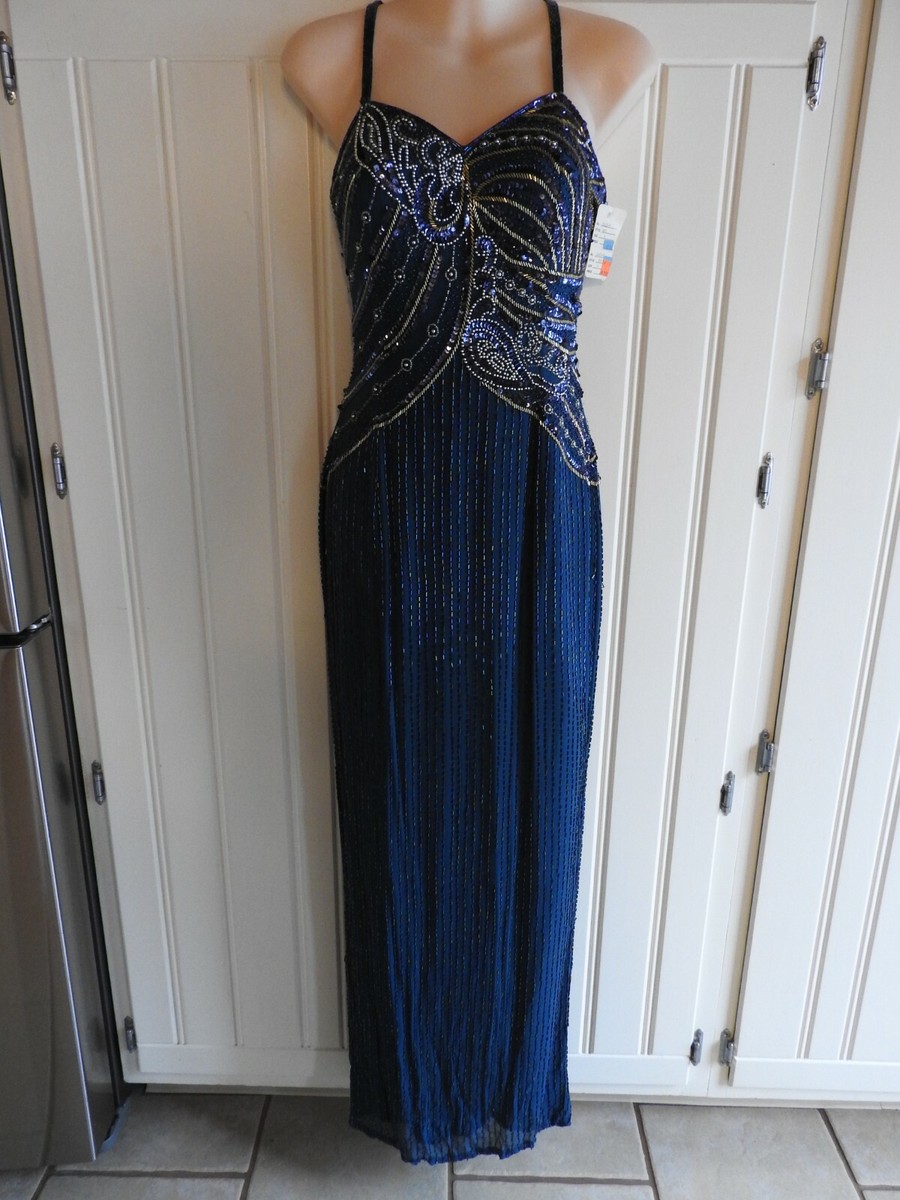NEW Embellished Silk Beaded Pagent Prom Gown - Dress Sz 6 Teal | eBay