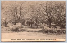 Chambersburg PA~Rhode's Grove United Brethren Camp Grounds~Entrance Gate~1940s 