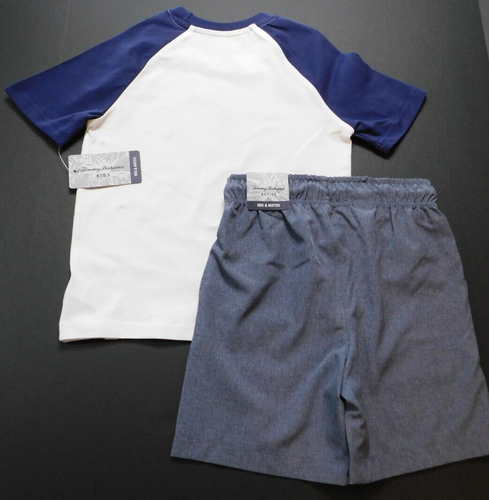 Tommy Bahama Boys T-Shirt Shorts Blue White SIZE S/5-6 Cotton Polyester New - Picture 4 of 5