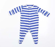 NEXT Jungen blau gestreift Baumwollmischung Einteiler Gr&ouml;&szlig;e 0-3M