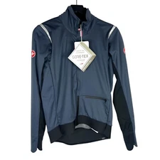NEW Castelli Cycling Alpha Doppio RoS Jacket in Blue Silver 4523505 456 Size M