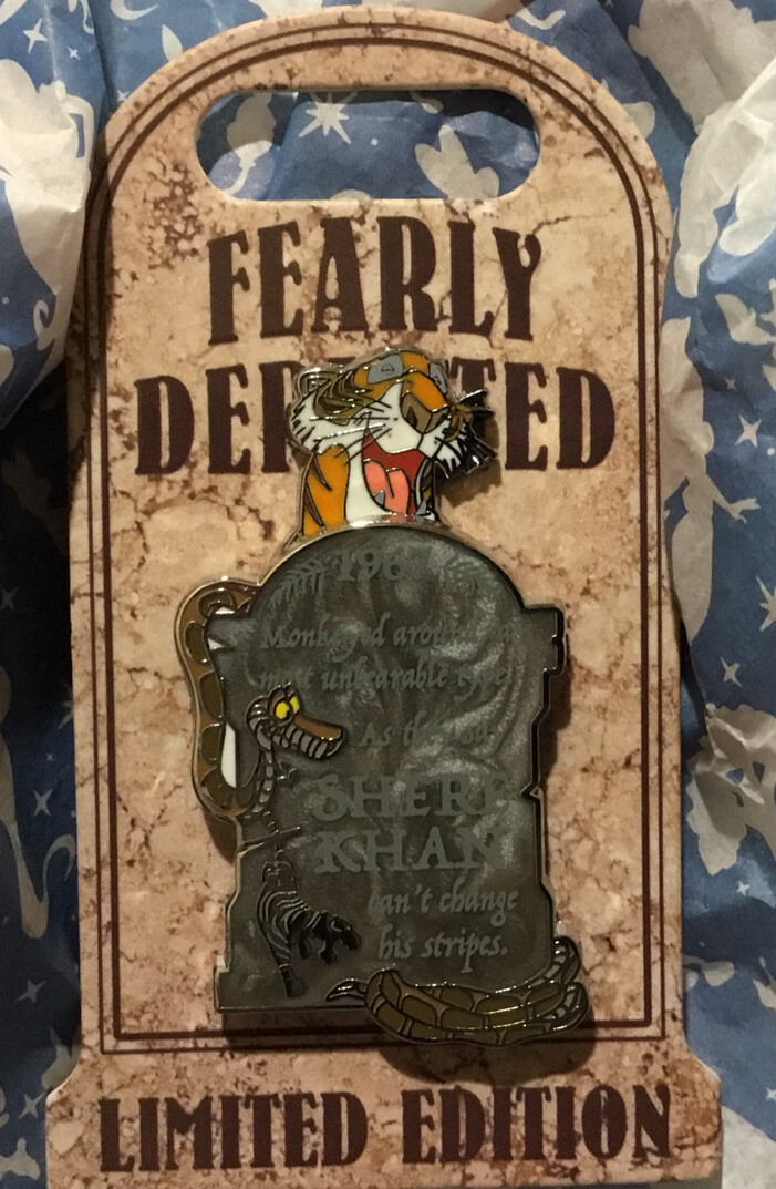 Disney Parks Villains Fearly Departed Jungle Book “Shere Khan” Pin, LE, New