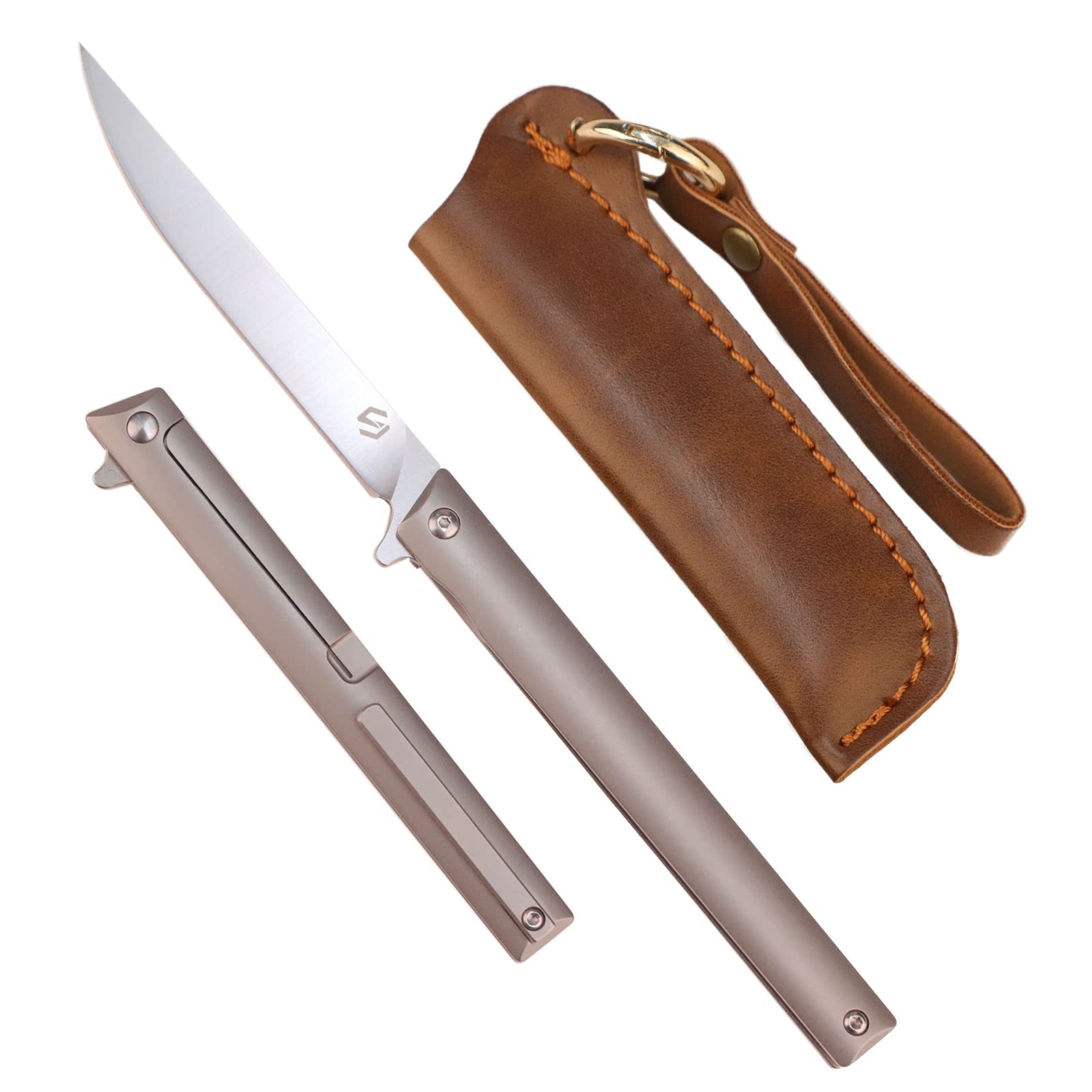 GP035 Small Slim EDC Folding Pocket Flipper Knife, 3.5 Inch Bohler M390 Blade...