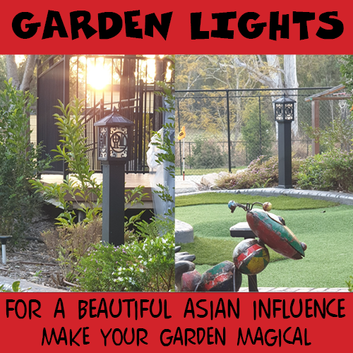 Garden Lights Fortune Asian Yard solar and 12v Unique Large Light PIllar Chinese - Picture 1 of 8
