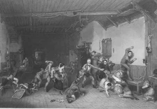 SCOTLAND Tavern Scene Blind Man's Bluff - Wilkie SUPERB 1860 Antique Print