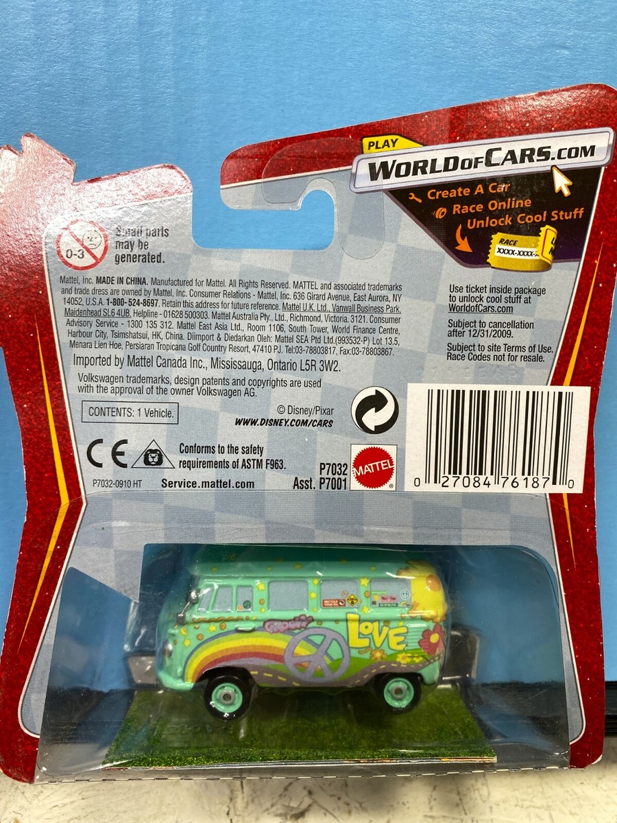 MATTEL DISNEY PIXAR CARS FILLMORE VOLKSWAGEN BUS GREEN LOOK MY MATTEL DISNEY PIXAR CARS FILLMORE VOLKSWAGEN BUS GREEN LOOK MY