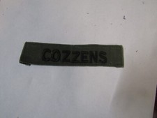 MILITARY PATCH NAME TAPE SEW ON OD GREEN COMBAT USED WITH COZZENS
