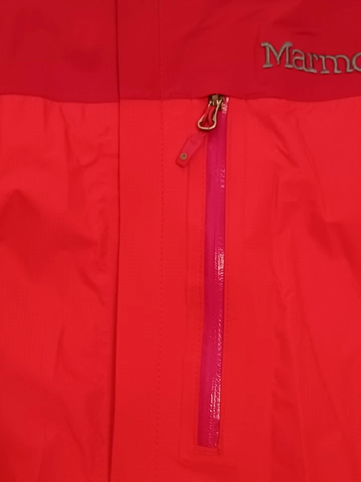Marmot Jacket Mens XL Red Membrain Hooded Removable Stowaway Windbreaker Zip - Image 3 of 4
