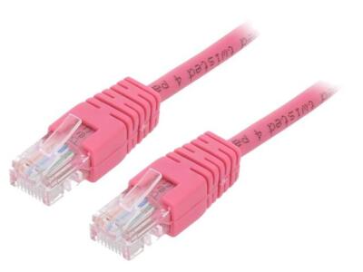 2X PP12-0.5M/RO Patch cord U/UTP 5e Line CCA PVC rosafarben L: 05m 26AWG GEMBIR