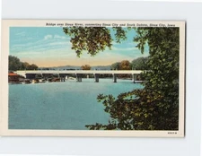 Postcard Bridge over Sioux River Sioux City Iowa USA
