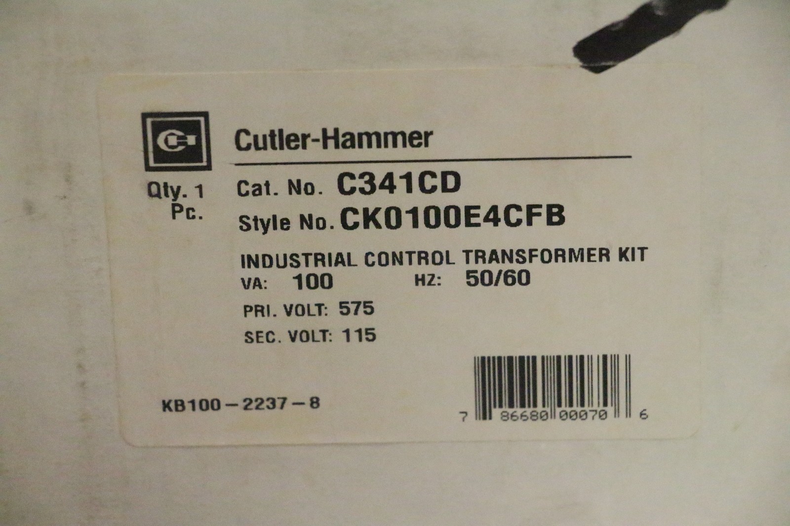 NEW EATON Cutler Hammer C674CD CK0100E4CFB 100VA Control Transformer