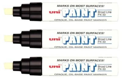 UNI-BALL Uni-Paint 63731 PX-30 Oil-Based Permanent Marker, Bold Line, Black, 3-Pack