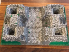 Vintage Lego Castle Baseplates Raised Corner Pits Rock Snow Path Ramp
