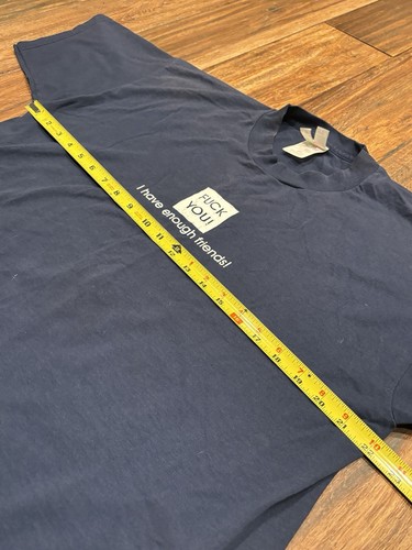 T-shirt vintage anni 90 F**K You I Have Enough Friends blu navy taglia XL - Foto 6 di 6