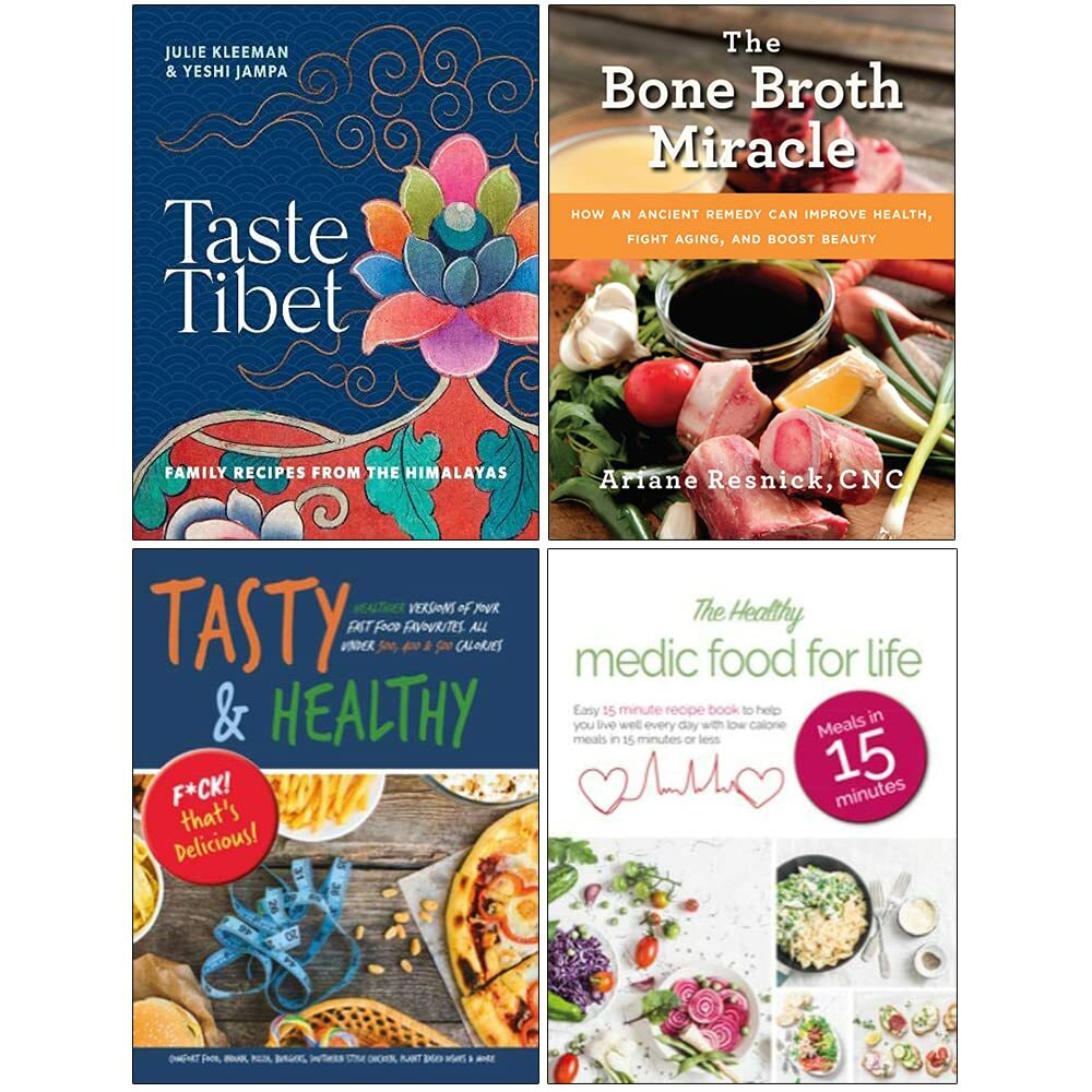 Taste Tibet, Tasty & Healthy, Bone Broth, Food for Life 4 Books Collection Set