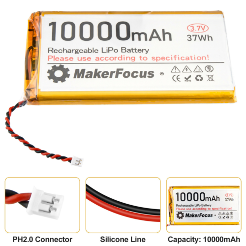 2 Stück 3,7V Lipo-Akku 10000mAh Lithium-Akku mit Schutzplatine für Raspberry Pi - Bild 3 von 10