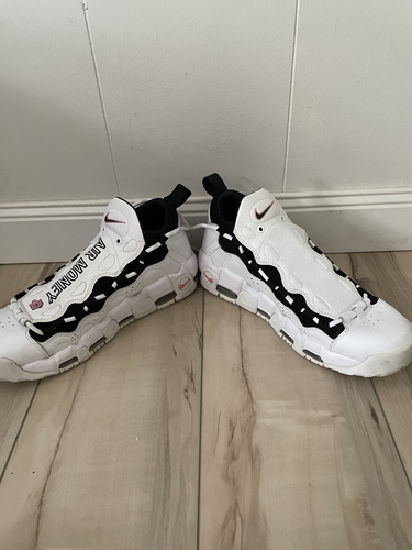Size 9 Nike Air More Money Piggy Bank, White, Black, Pink, Extra Set of Tongues - Picture 16 of 18