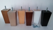 4 x WOODEN FURNITURE FEET/LEGS REPLACEMENT FOR SOFA, CHAIRS,STOOLS, CHEST M8/M10